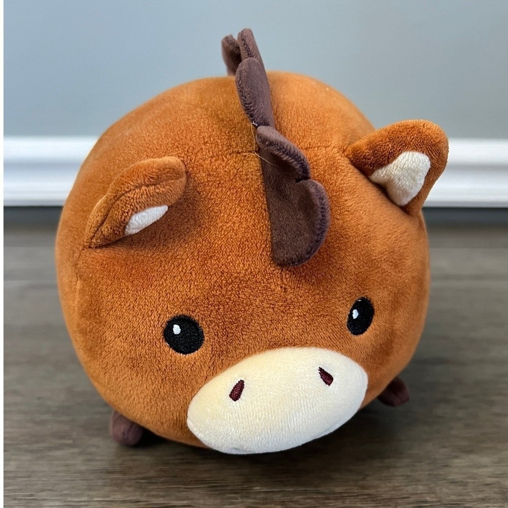 Adventure Planet Horse Plush Brown Round‎ Stackable Stuffed Animal Toy Pony